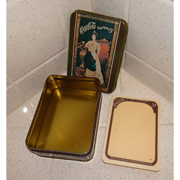 Vintage Coca Cola Queen Mary Tin w/ Note Pad collectible memorabilia stash box - Picture 4 of 11